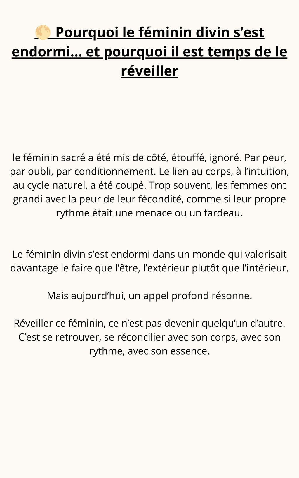 Réconcilie-toi avec ton Féminin