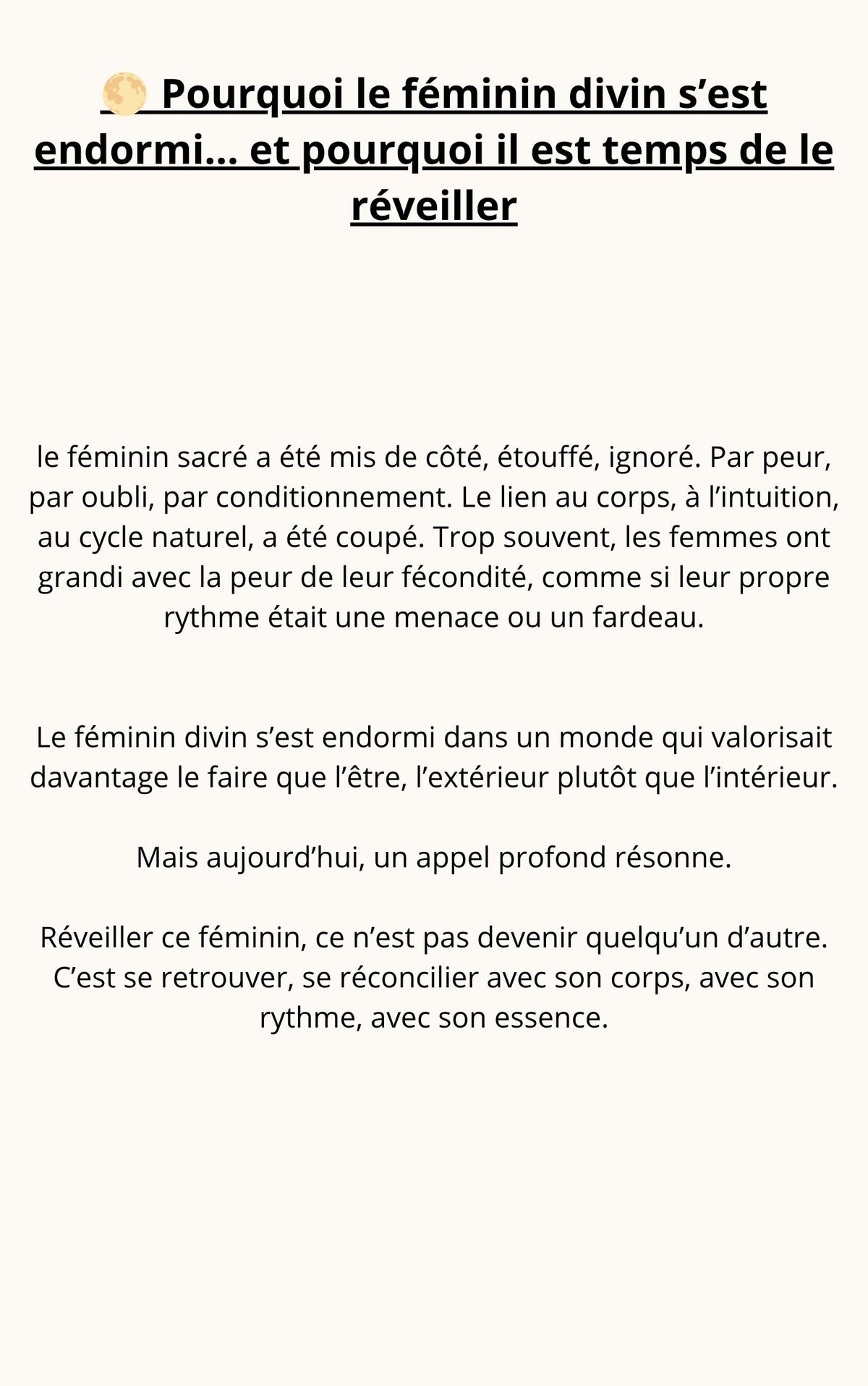 Réconcilie-toi avec ton Féminin