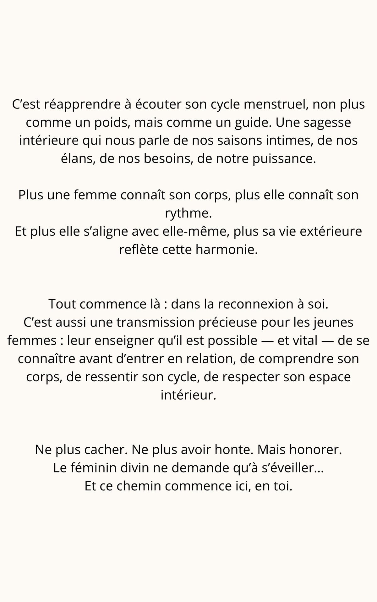 Réconcilie-toi avec ton Féminin
